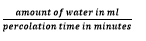 calculation of water percolation rate